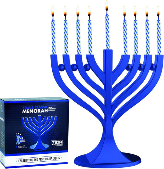 Mini Menorah with Hanukkah Candle Set