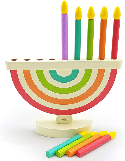 Hanukkah Children Wooden Chanukah Menorah with Removable Candles (Single)
