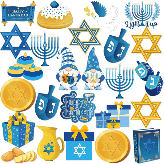 Konohan 25 Pcs Hanukkah Refrigerator Magnets Chanukah Fridge