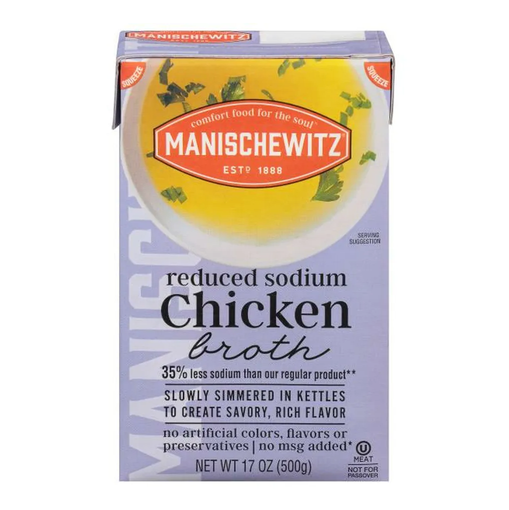 Manischewitz Broth, Chicken - Reduced sodium - 17oz